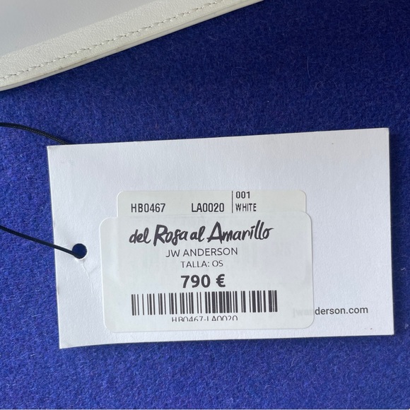 JW Anderson Women's White Leather Tie dye Chain Anchor Crossbody Purse Bag - Picture 11 of 12